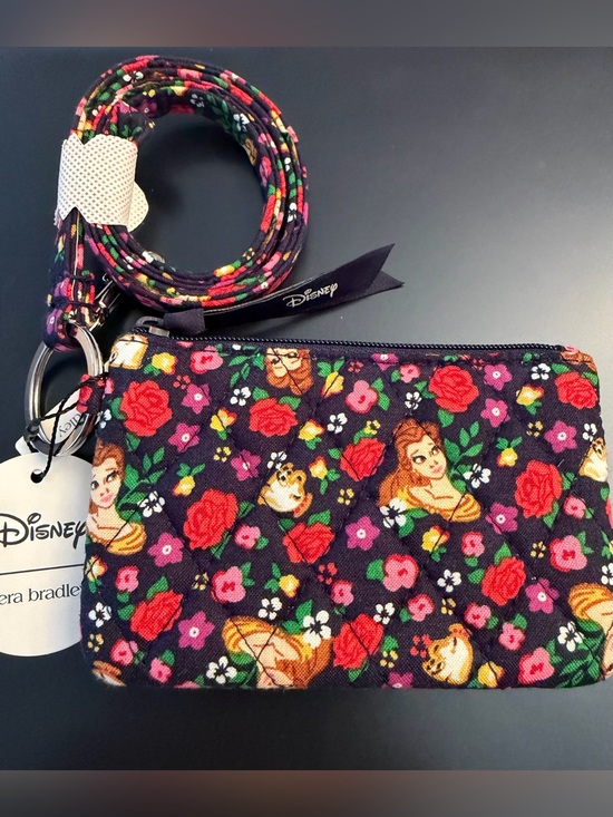 Vera Bradley Handbags - Vera Bradley Disney Zip ID Case Lanyard Belle Rose Floral ~ NWT